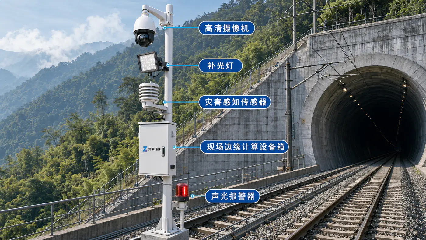 铁路隧道口一体化智能视觉检测设备示意